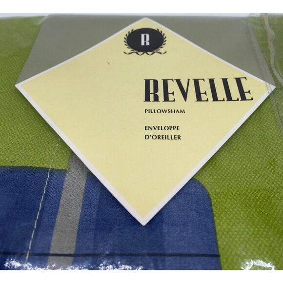Revelle Fizz Swirl Euro Pillowsham  26” X 26” Cotton Green Blue Pillow Sham - Picture 2 of 12